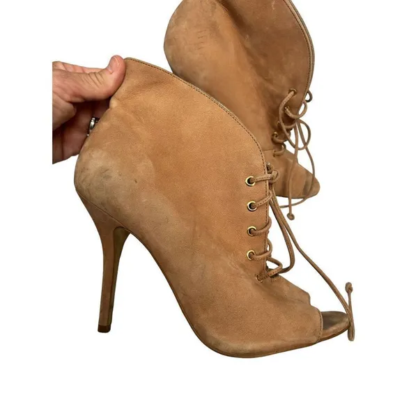 Aldo Giancita cognac heeled lace up bootie size 9M - Image 6