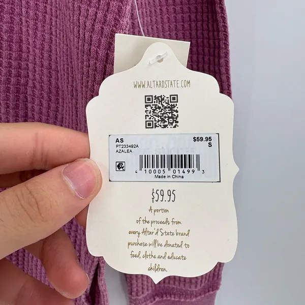 Altar’d state purple thermal long sleeve everyday casual t-shirt size small NWT - Image 5