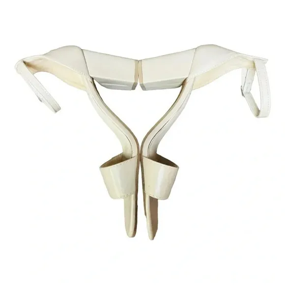 Mari A. MA-MARSHA Block Heel Sandals Womens 9 Cream Ankle Strap Square Toe Dress - Image 5