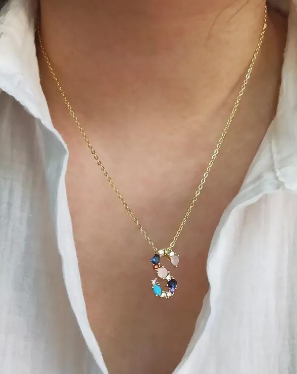 “s” Initial Necklace Gold - Image 2