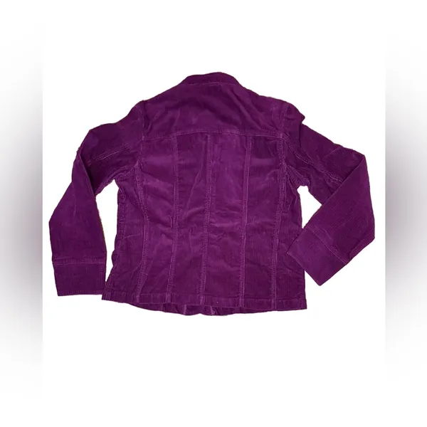 Charter Club Corduroy Jacket Womens Medium Burgundy Button‎ Up Pockets Slim Fit - Image 6