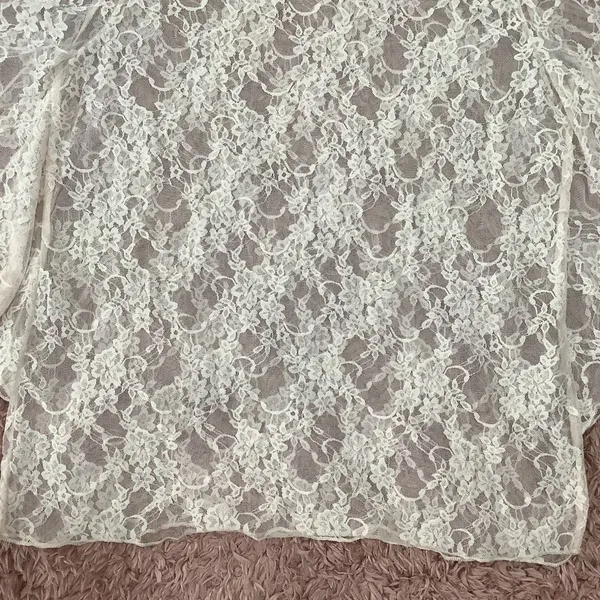 Rock‎ Candy Coquette Pastel Pink Lace Sheer Ruffle Blouse Size Small - Image 11