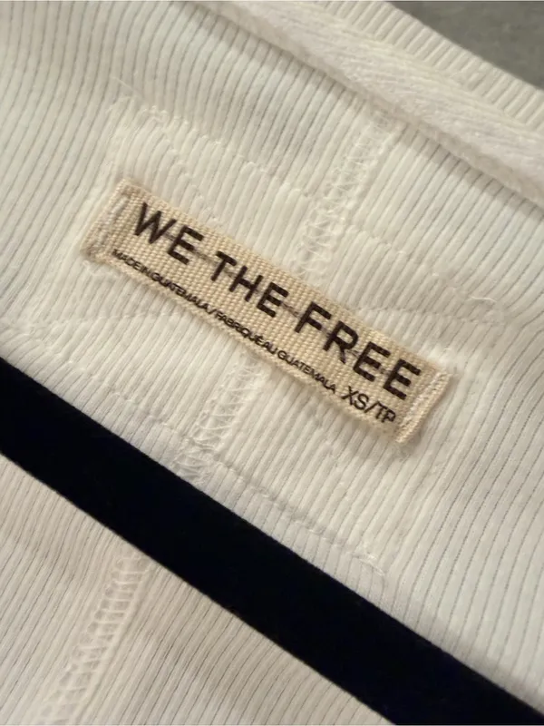 NWOT We The Free Size XS White Ribbed V-Neck Long Sleeve Stretch Top Free People - Image 11