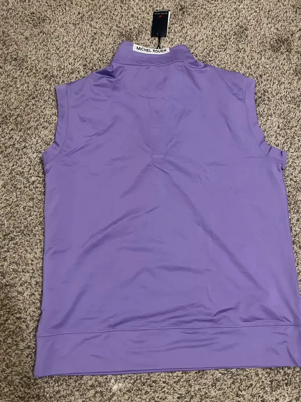 Michel Rouen Stay stylish on the course with this sleek purple golf vest. Perfect for layering, it offers comfort and flexibility for every swing. - Image 8