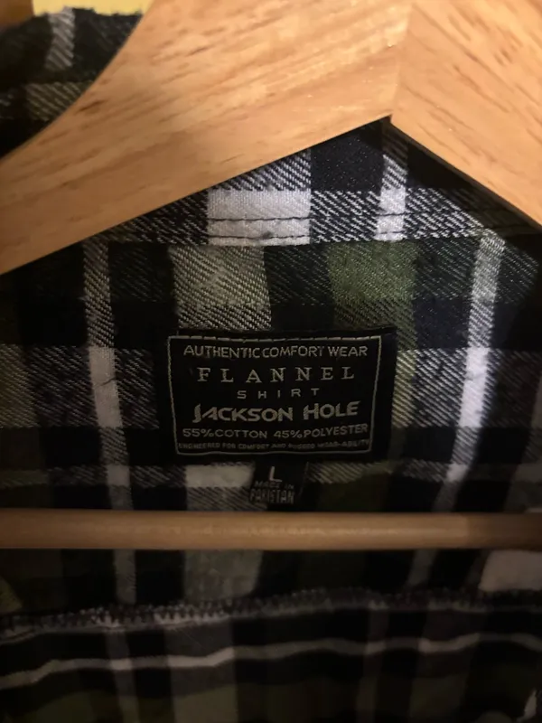Mens Jackson Hole Flannel Green Size L - Image 3