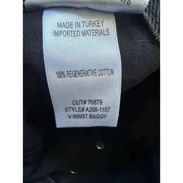 AGOLDE V-Waist Baggy Jeans 29 Washed Black Regenerative Cotton A208-1157 - Image 8