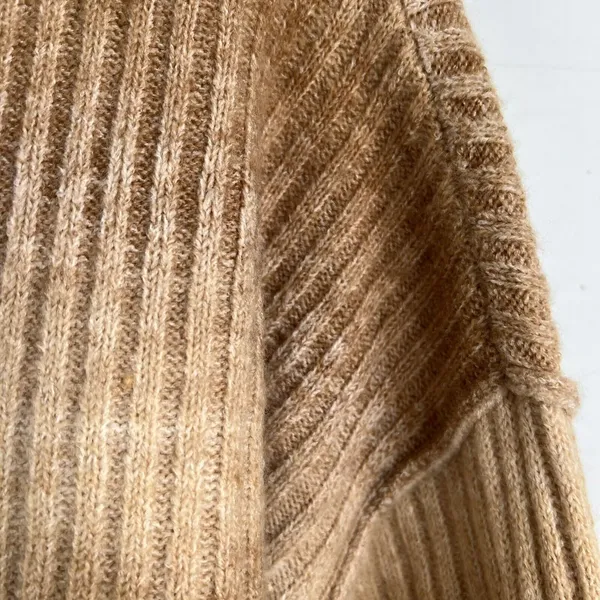 Offline By Aerie Size XS Ribbed Cropped Sweater Hoodie Brown Ombré Long Sleeve - Image 7