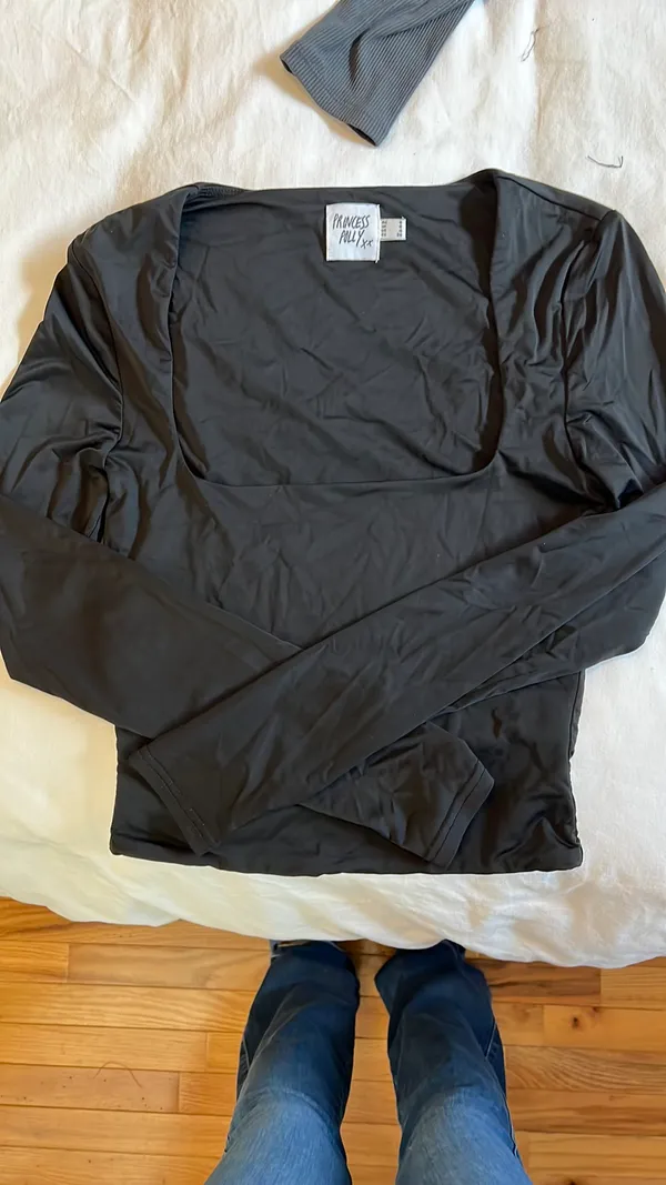 Princess Polly Black Back in Time Long Sleeve Top - Image 5