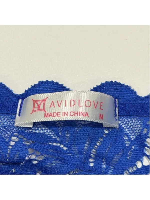Avidlove Women’s M Blue Lace Bralette Strappy Longline Lingerie Top - Image 5