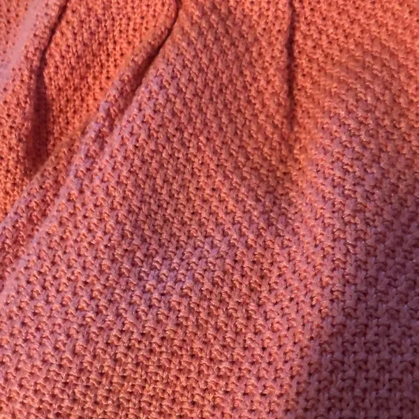 Crochet Linen Blend Tunic Cardigan Sz. L Coral One Button Closure Spring - Image 7