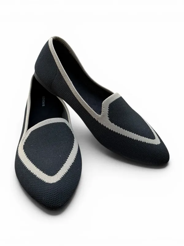Birdies The Blackbird Flats Black Knit Heart Toe Size 7.5 Slip On Minimal Chic - Image 2