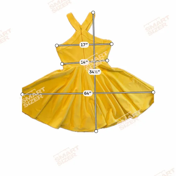 Lulus Dress Womens Size S Light Yellow Halter Fit & Flare Skater Mini - Image 6