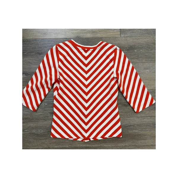 Maeve Anthropologie Chevron Stripe Zip Front Top Red White Womens S - Image 3