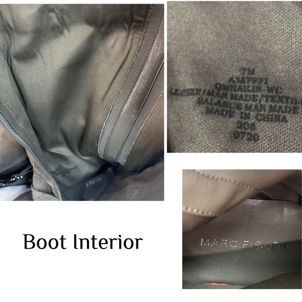 Marc Fisher suede knee-high boots size 7W taupe neutral riding style - Image 5