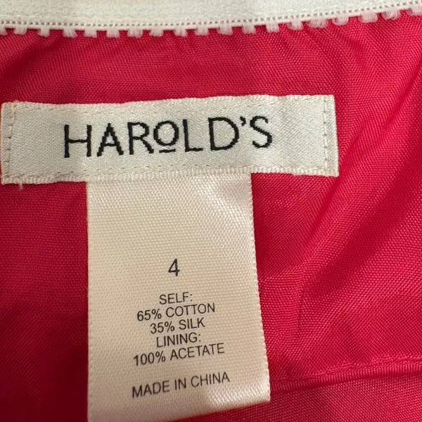 Harold's Pink Floral Silk Blend Halter Midi Dress Size 4 Retro Psychedelic Pinup - Image 9