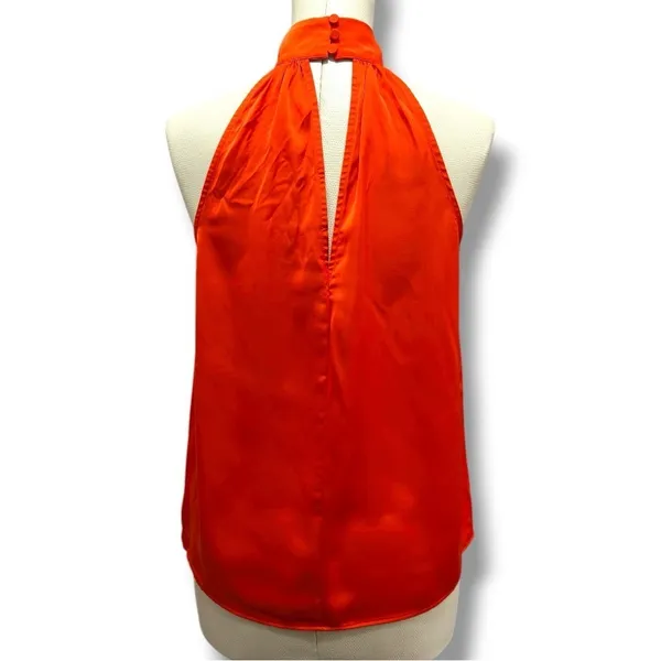 383 Express | NWOT Orange Satin Mock Neck Halter Top (size XS) - Image 6