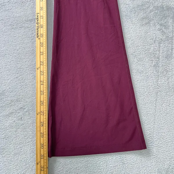 Quince Burgundy Flare Leggings Women Small High‎ Rise Crossover Waist Yoga Pants - Image 7