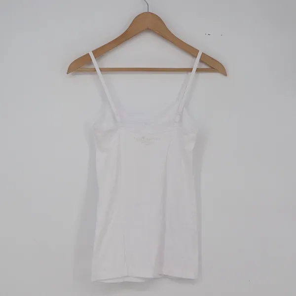 Cotton Tree Camisole Womens Small White Spaghetti Strap V-Neck Cotton Excellent - Image 4