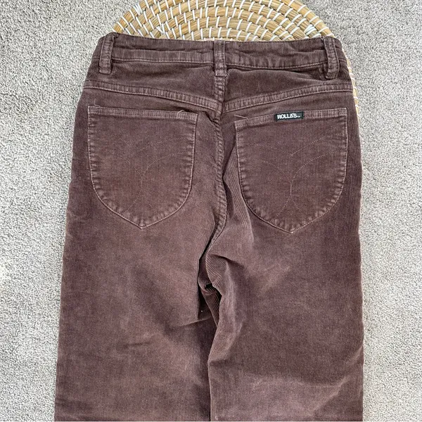 Rolla’s Women’s Original High Rise Straight Leg Corduroy Pants in Dark Brown 26 - Image 8