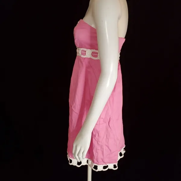 Lilly Pulitzer Pink & White Strapless Dress (2) - Image 4