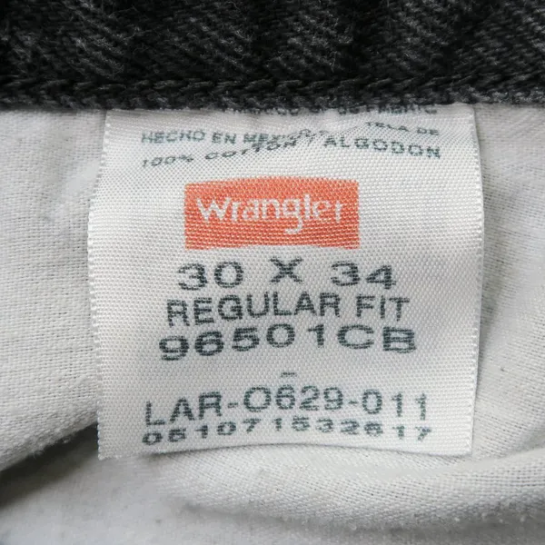 Vintage 90s Wrangler Black Regular Fit Jeans - Image 6
