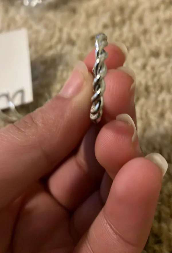 Silver Twisted Hoop Twist Earring Earrings - Image 5