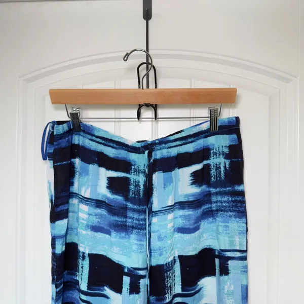 Natori Women’s Medium Blue Abstract Pattern Lounge‎ Casual Pants Resortwear - Image 3