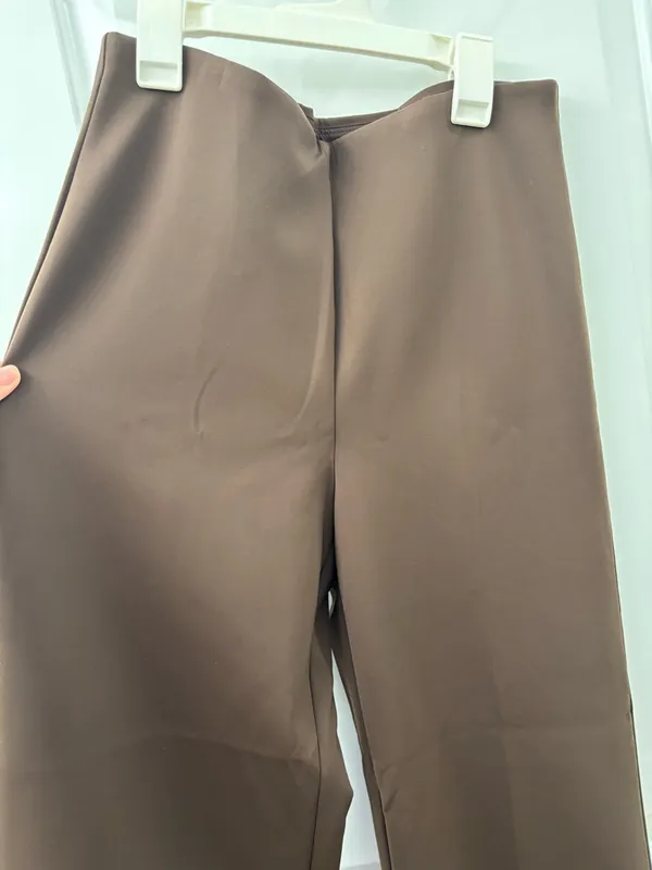 Elie tahari brown wide leg trouser pant cropped - Image 3