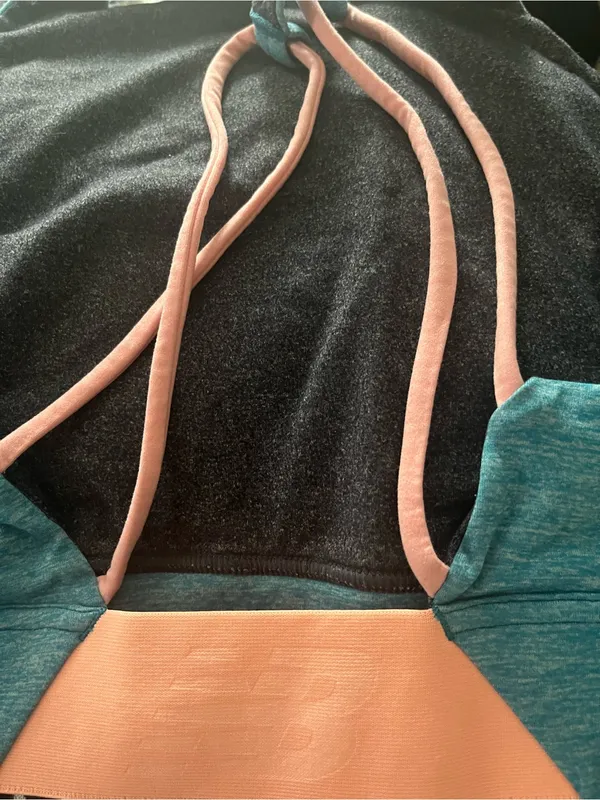 New Balance Blue Sports Bra Large Racerback High Impact Gym Workout - Image 5