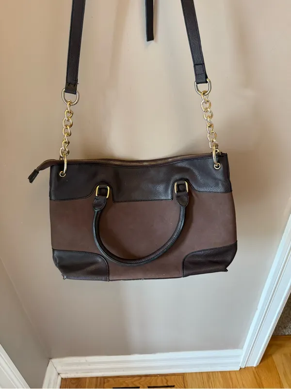 Michael Kors Dark Brown Leather Shoulder Bag with Gold Hardware - Image 7