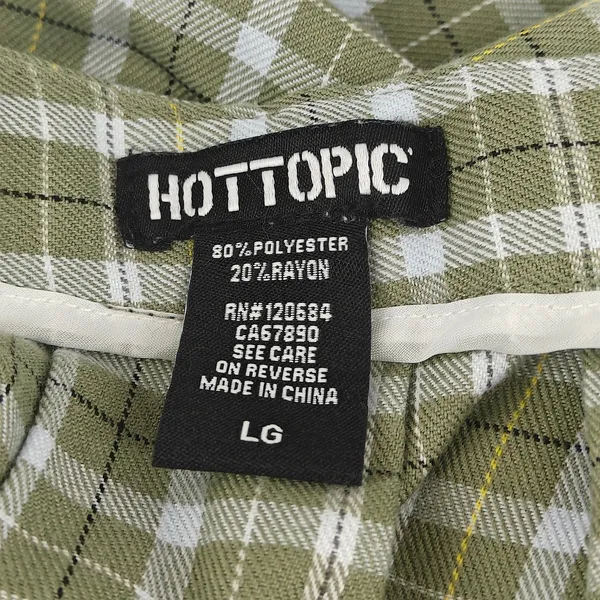 Hot Topic Sweet Society Sage Green Plaid Chain Skirt Womens Large - Image 3