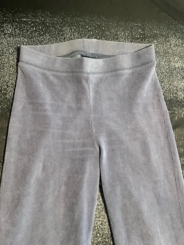 Womens Medium Short American Eagle Ribbed Velour High-Waisted Flare Lounge Pants - Image 3