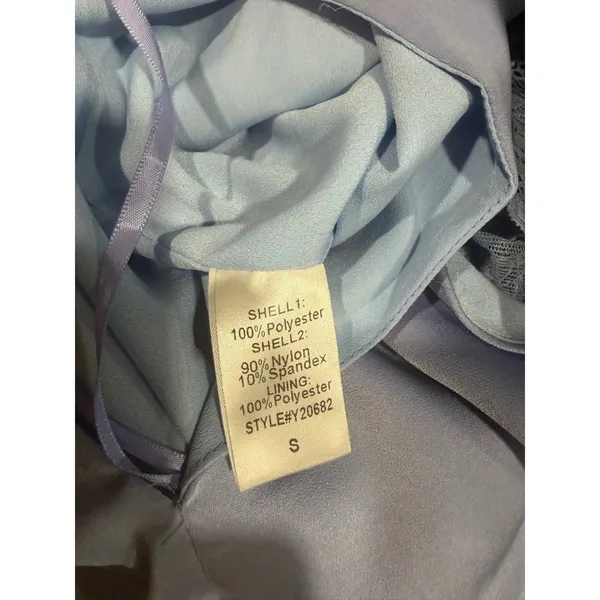 DO+BE Satin Mock Neck Bodysuit Women's S Lavender Keyhole Draped Lace NWT - Image 7