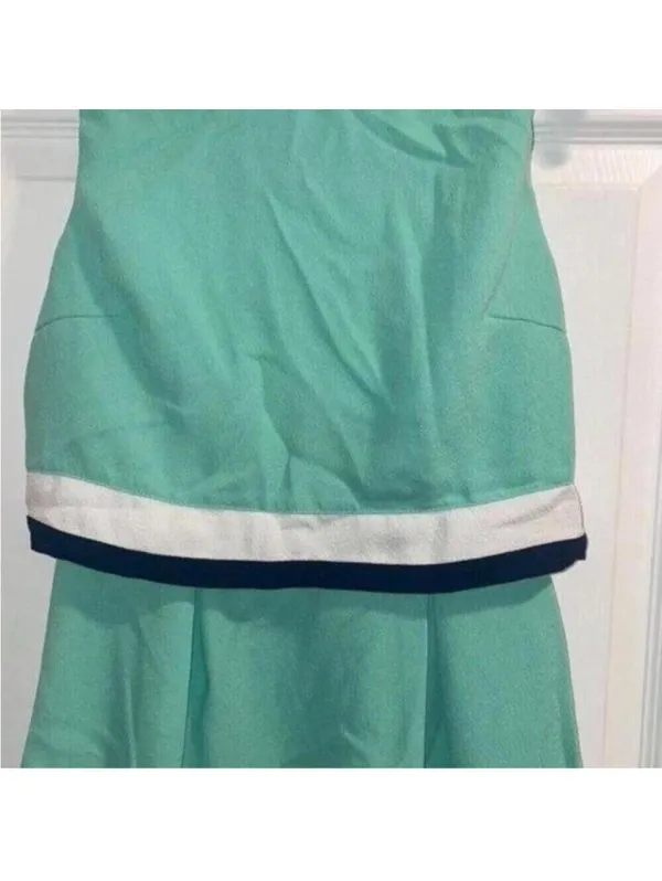 Ya Los Angeles Blue Color Block Cheer Style Sleeveless Fit and Flare Dress - Image 3