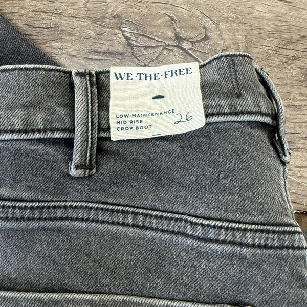 We The Free Jeans Sz 26‎ Black Faded Low Maintenance Mid Rise Crop Boot - Image 7