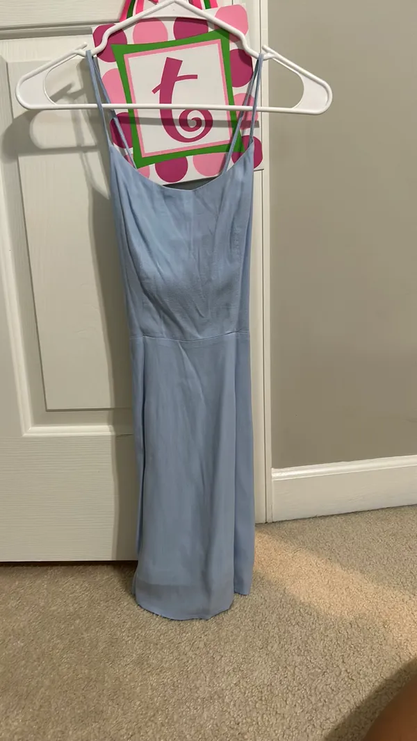 Revolve Light Blue Mini Dress - Image 3