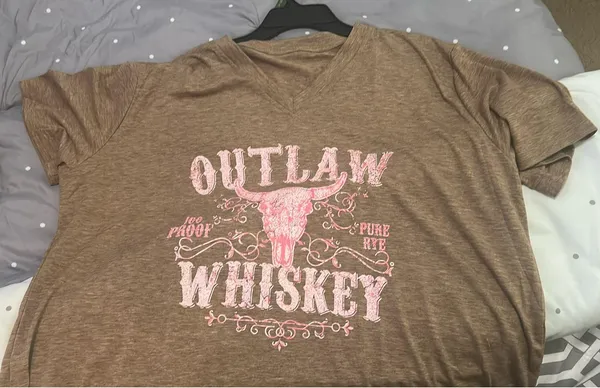 Outlaw Whiskey Shirt Brown Size XXL - Image 2