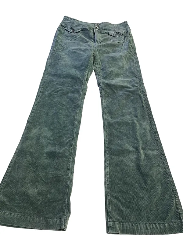 Pilcro and the Letterpress Green Corduroy High Rise Trouser Bootcut Pants Sz 28 - Image 4