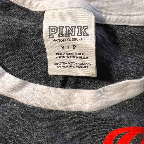 PINK Victoria's Secret Charcoal and Orange Tee #388 - Image 3