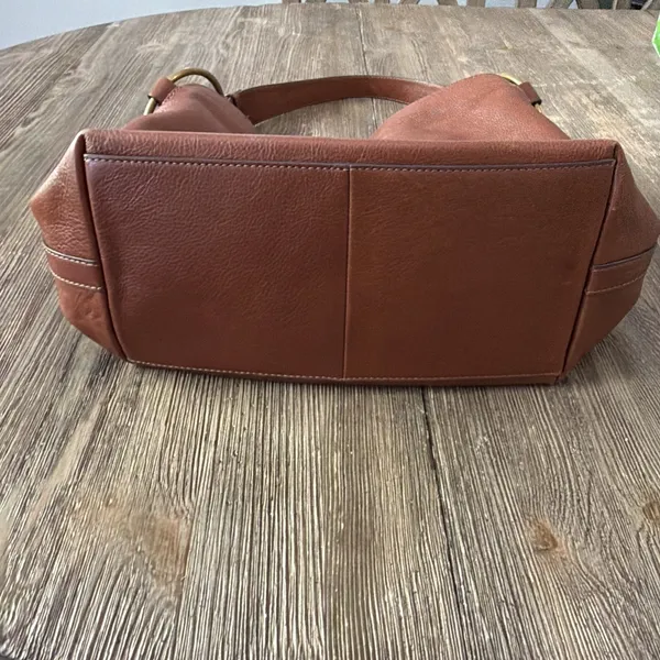 Fossil Ada Bucket Bag purse leather brown keys shoulder bohemian cottagecore - Image 2