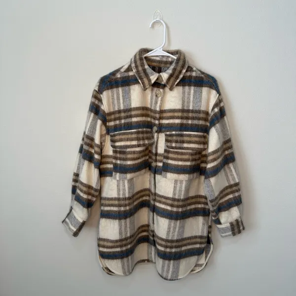H&M Coat Long Wool Blend Grey - Image 3