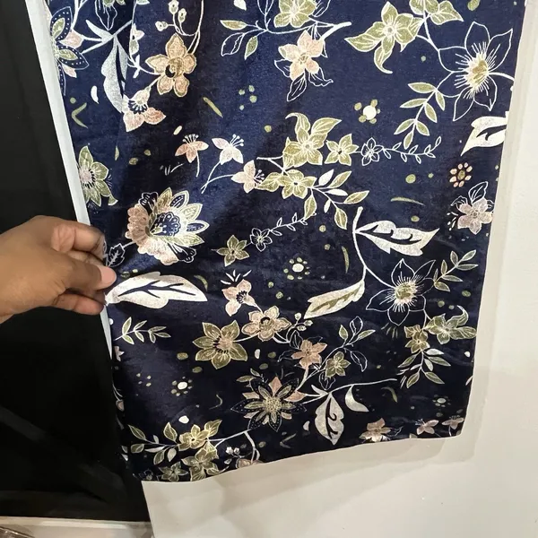 Earthbound Trading Co Floral Velvet Tie Wide Leg Jumpsuit Size Small - Image 4