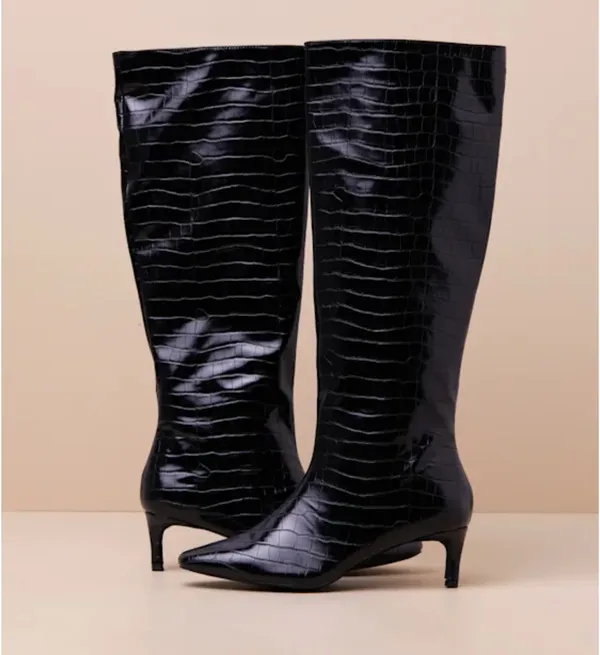 Lulus Croc-Embossed Over-The-Knee Boots - Image 3