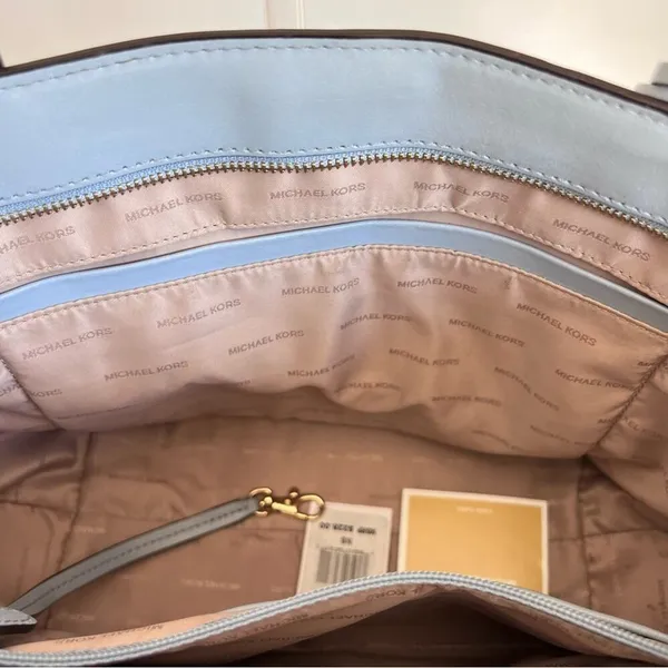 Michael Kors Whitney‎ Pebbled Leather Tote Pale Blue - Image 10