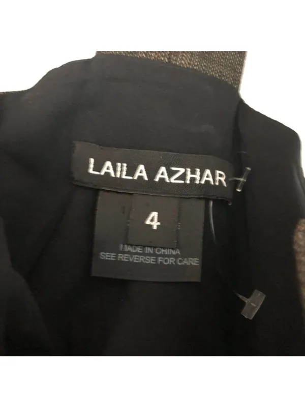 Laila Azhar Brown Wool Blend Suspender Dress Size 4 With Button Details Pockets - Image 3