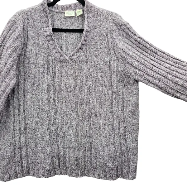 Purple Chunky Oversized Ribbed Y2K Vintage‎ Soft Erika Chenille Sweater Plus 2X - Image 8