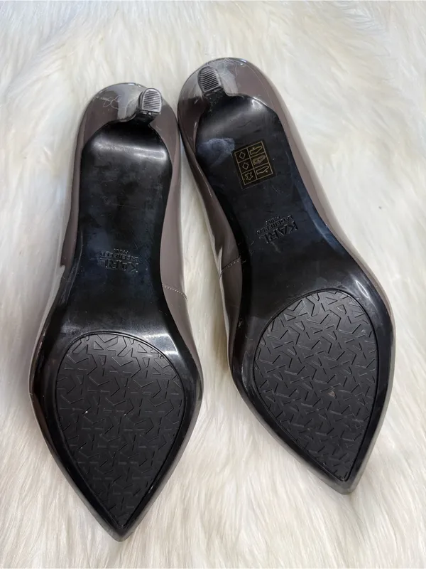 Karl Lagerfeld Paris Royale Patent Leather Anthracite Gray Heels - Image 8