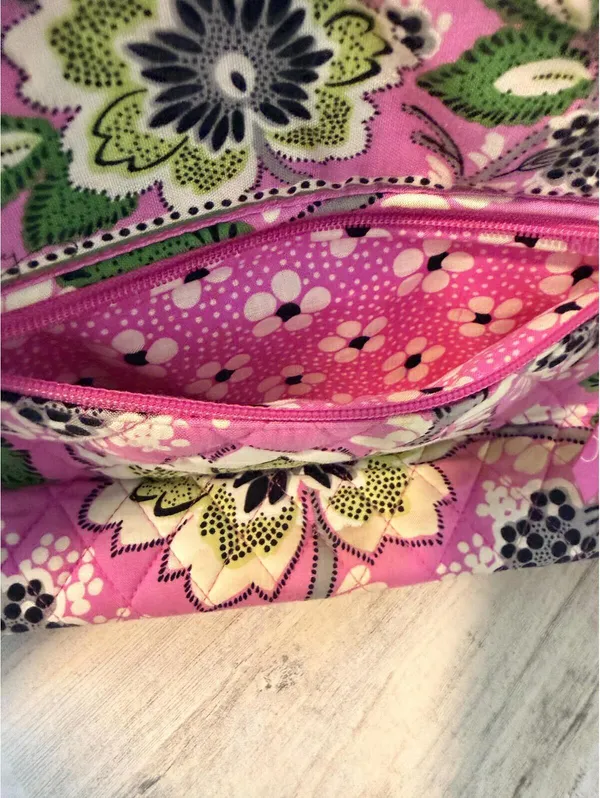 Vera Bradley Womens OS Viva La Vera Pink Green Floral Quilted Frame Satchel Bag - Image 13