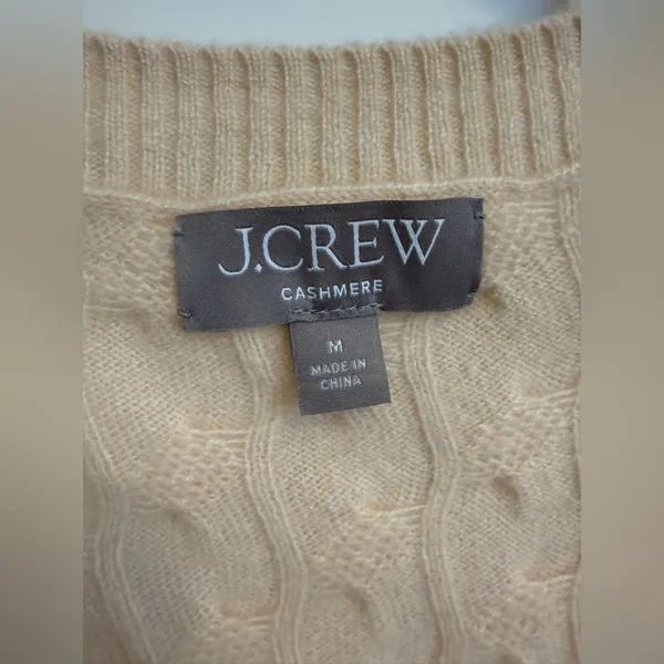 J.Crew Cashmere cropped cable-knit sweater-vest in Buttercream Size Medium - Image 6