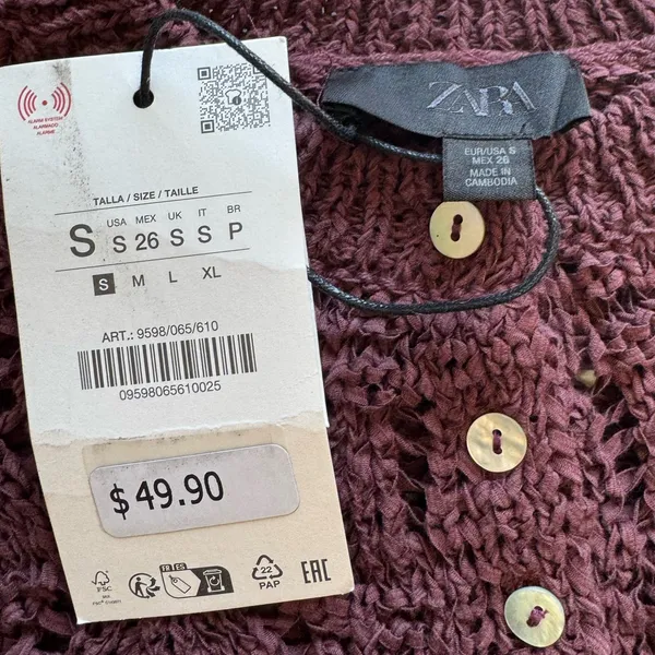 Zara - POINTELLE KNIT CARDIGAN - Image 6